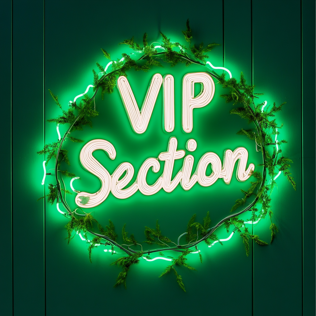 "VIP Section" - Green Neon Sign, 18 Inches
