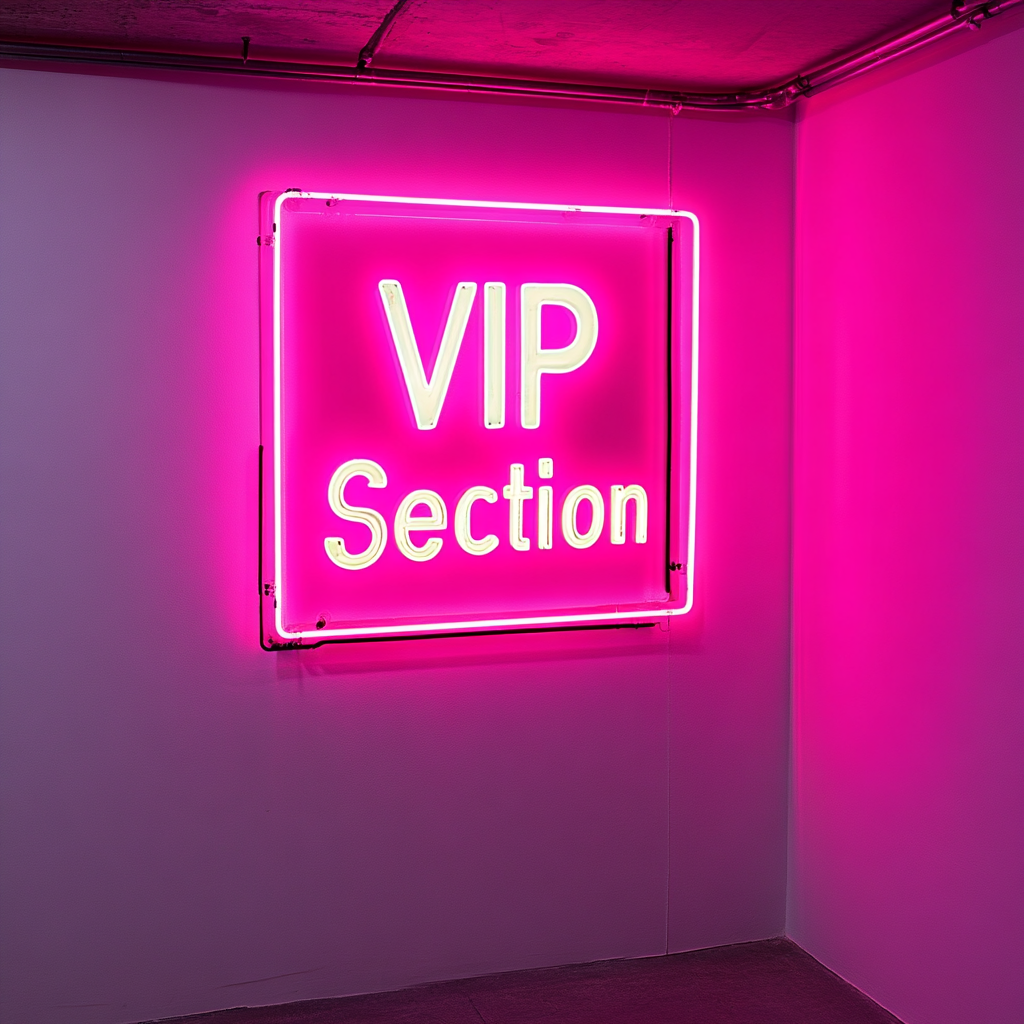 "VIP Section" - Pink Neon Sign, 18 Inches