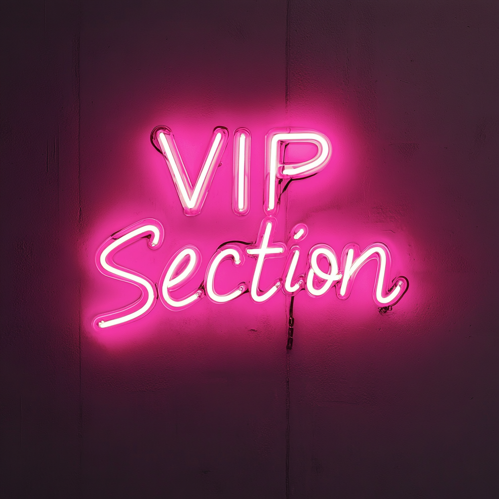 "VIP Section" - Pink Neon Sign, 18 Inches
