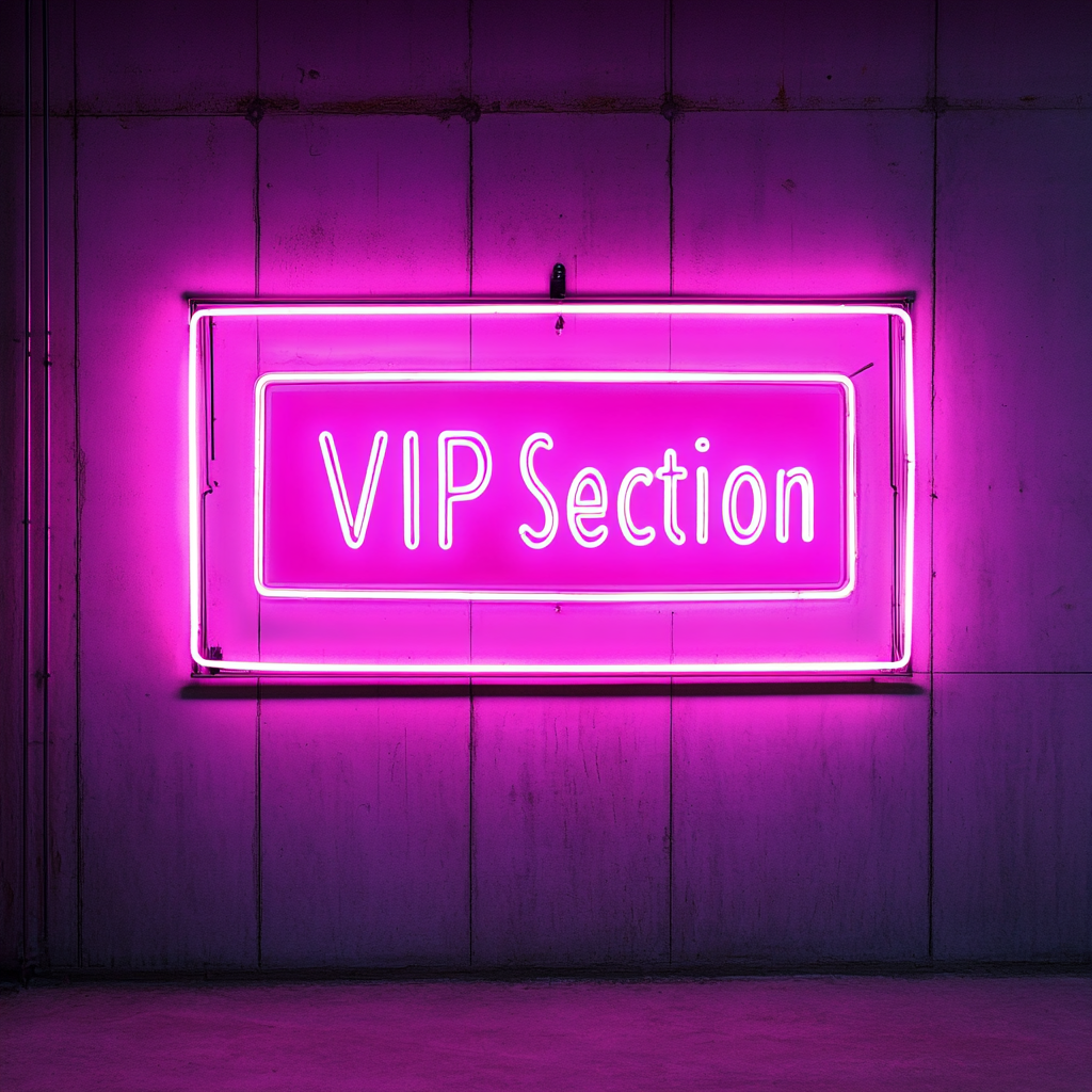 "VIP Section" - Pink Neon Sign, 18 Inches