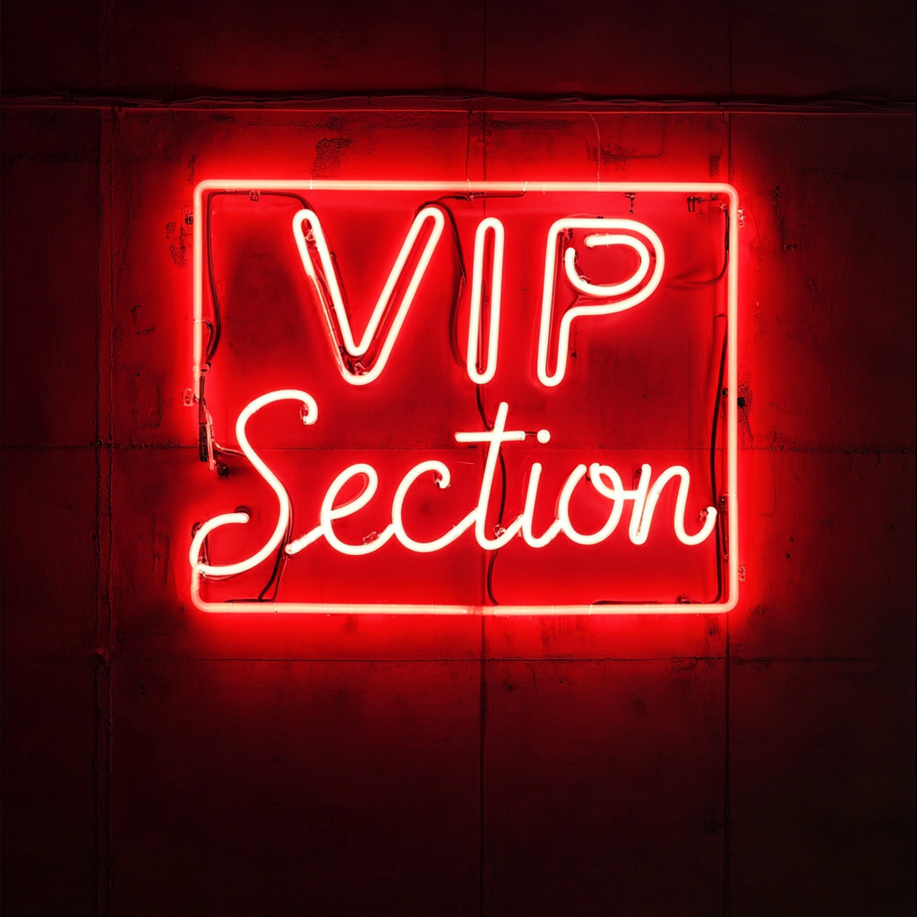 "VIP Section" - Red Neon Sign, 18 Inches