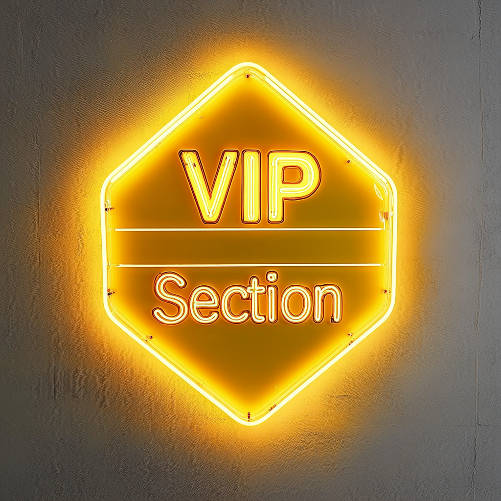 "VIP Section" - Yellow Neon Sign, 18 Inches