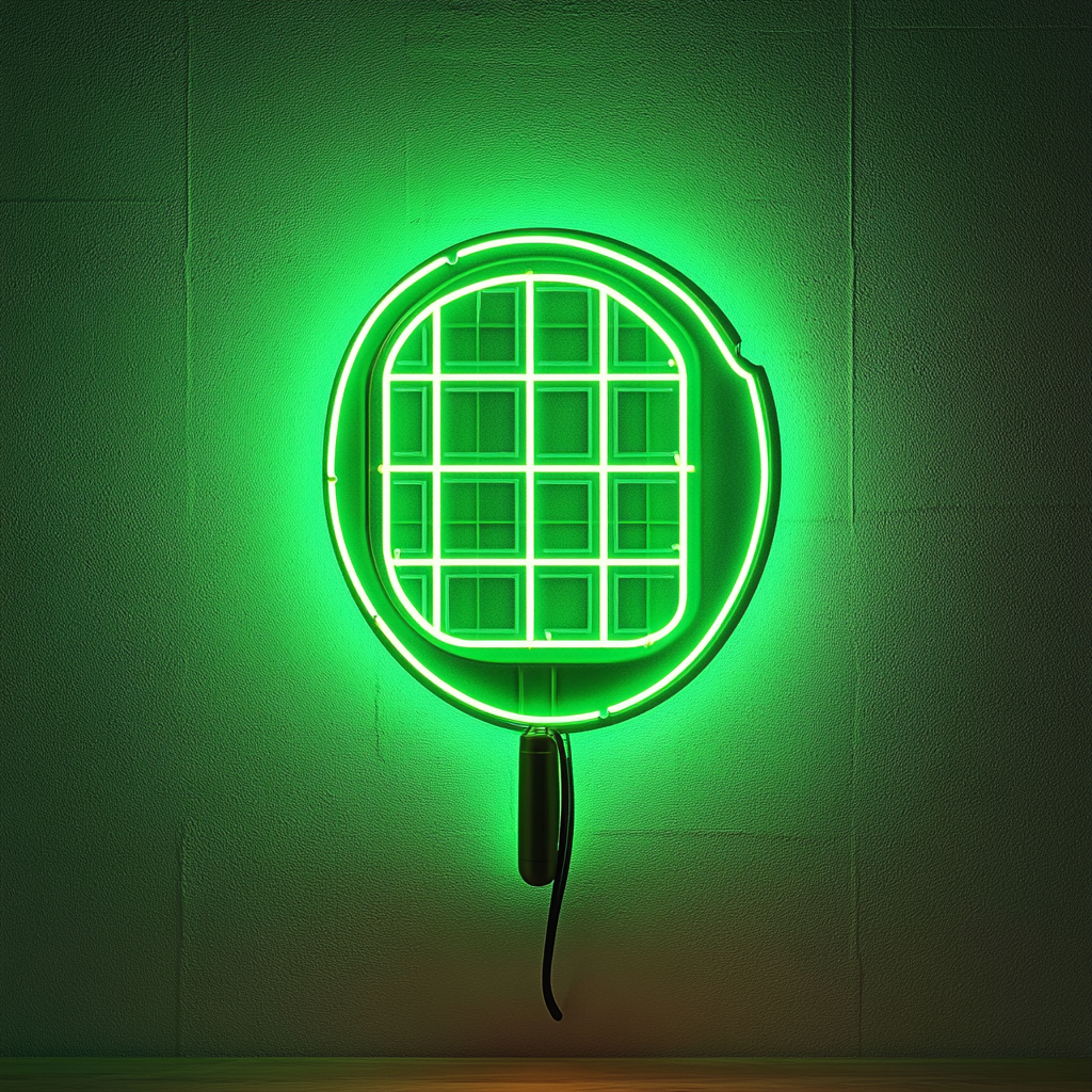 Waffle Iron - Green Neon Sign, 18 Inches