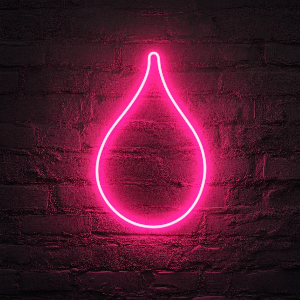 Water Droplet - Pink Neon Sign, 18 Inches