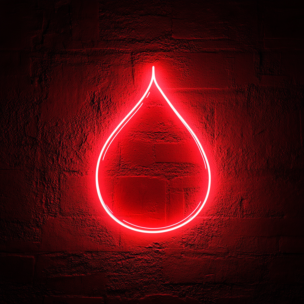 Water Droplet - Red Neon Sign, 18 Inches
