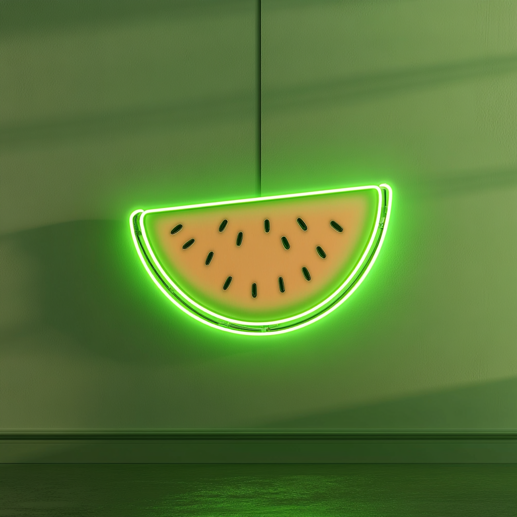 Watermelon Slice - Green Neon Sign, 18 Inches