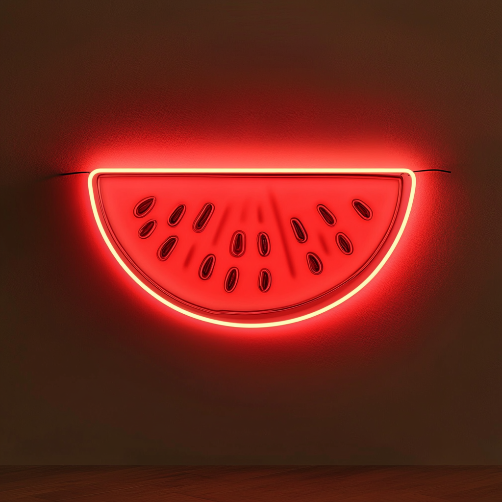 Watermelon Slice - Red Neon Sign, 24 Inches