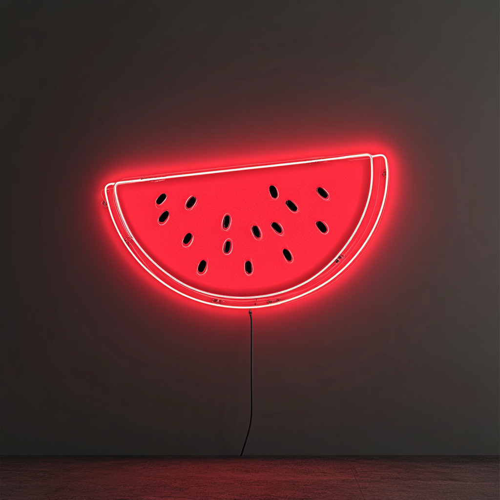 Watermelon Slice - Red Neon Sign, 24 Inches