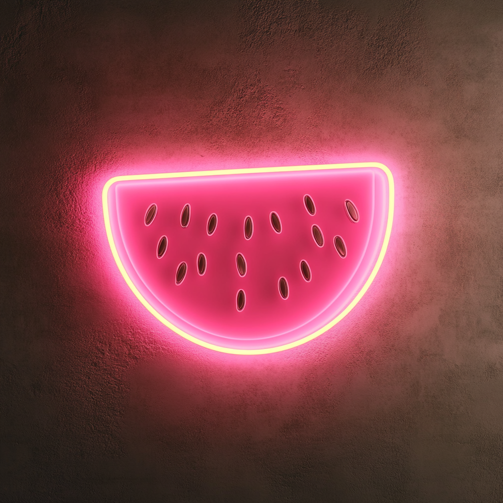Watermelon Slice with Seeds - Pink Neon Sign, 18 Inches