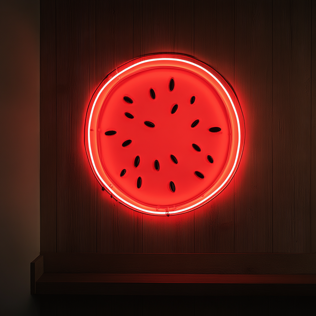 Watermelon Slice with Seeds - Red Neon Sign, 24 Inches