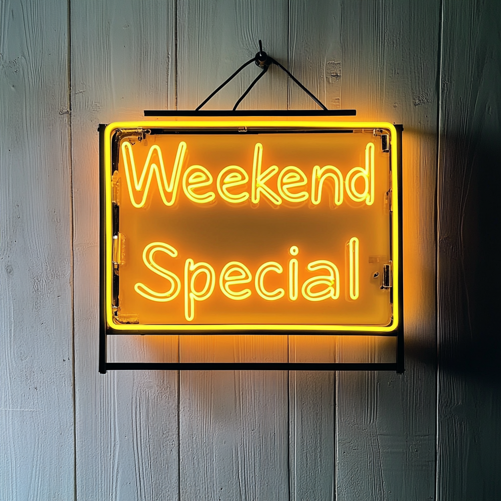 "Weekend Special" - Yellow Neon Sign, 18 Inches