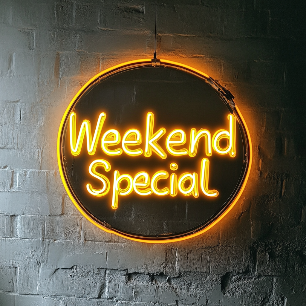 "Weekend Special" - Yellow Neon Sign, 18 Inches