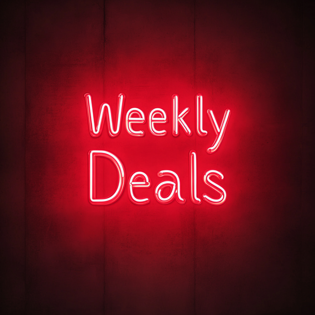 "Weekly Deals" - Red Neon Sign, 18 Inches