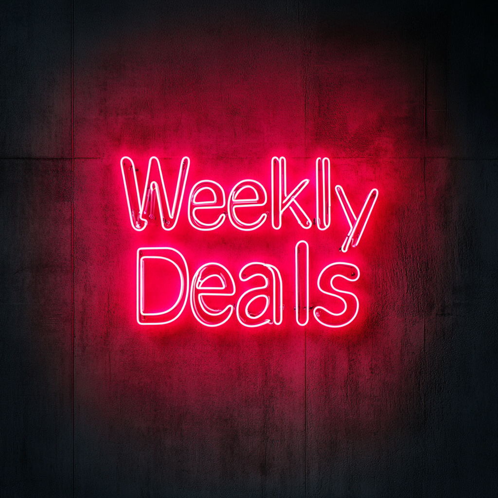 "Weekly Deals" - Red Neon Sign, 18 Inches