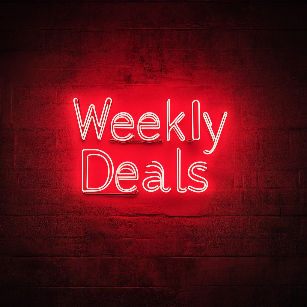 "Weekly Deals" - Red Neon Sign, 24 Inches