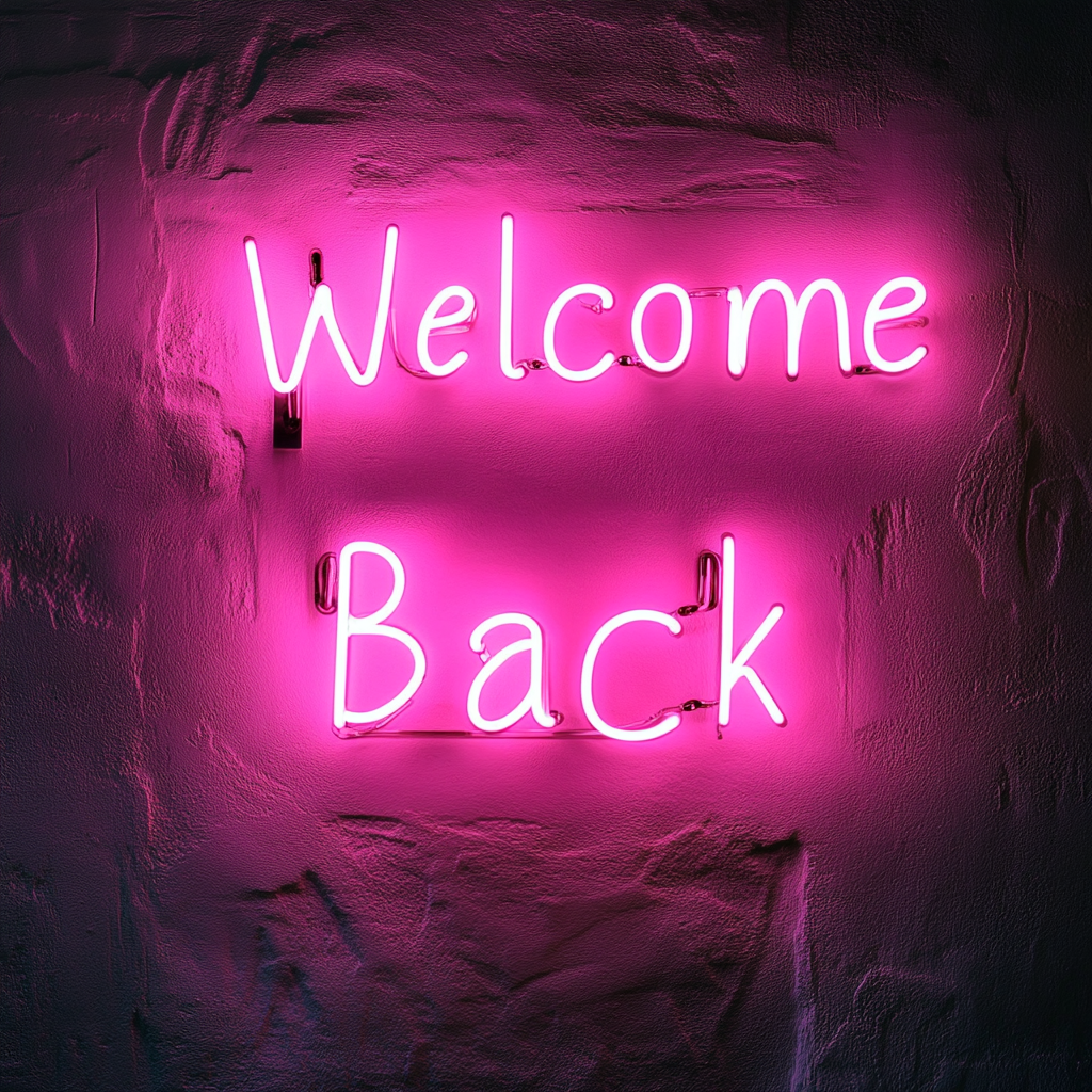 Welcome Back - Pink Neon Sign, 24 Inches
