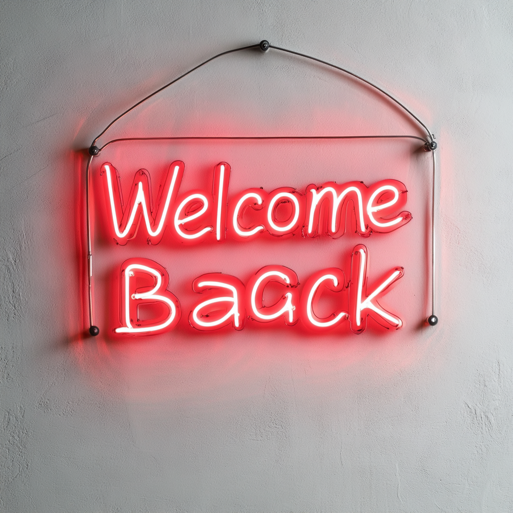 Welcome Back - Red Neon Sign, 24 Inches