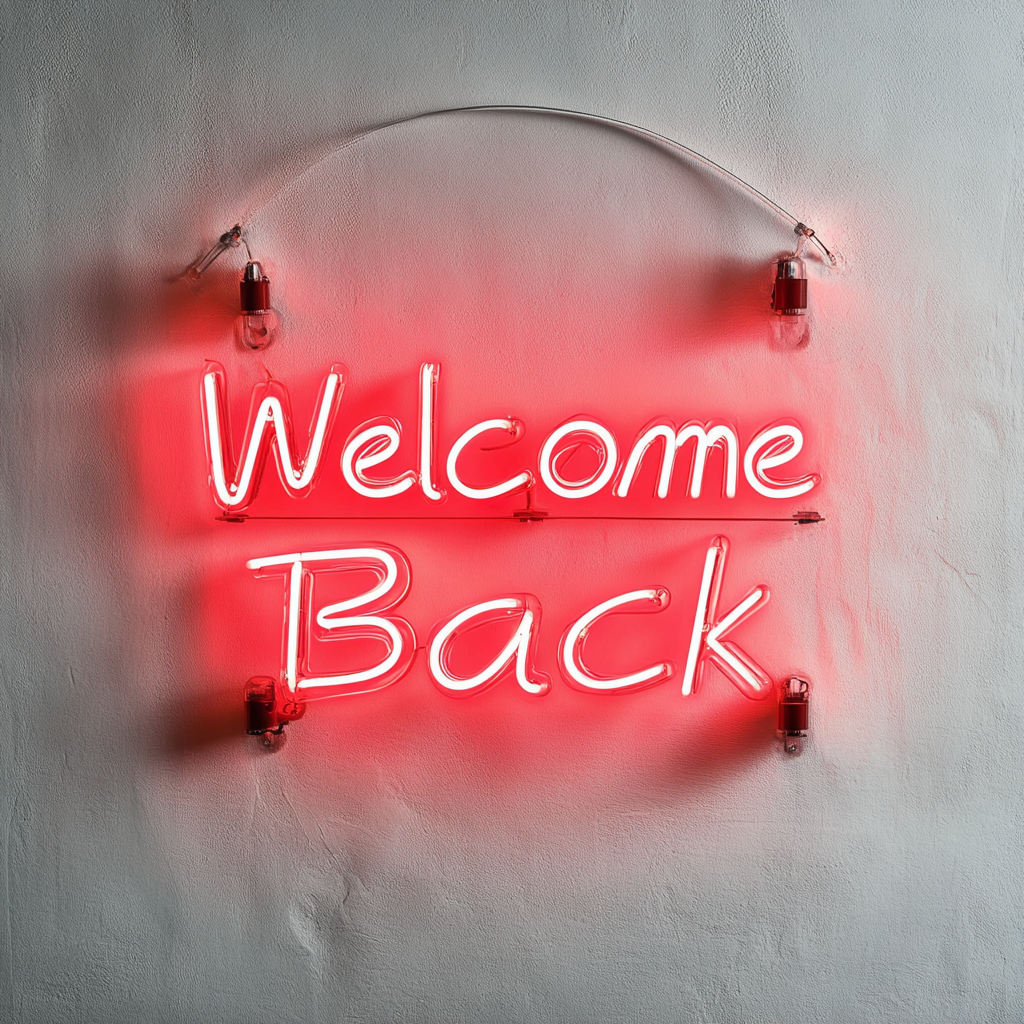 Welcome Back - Red Neon Sign, 18 Inches