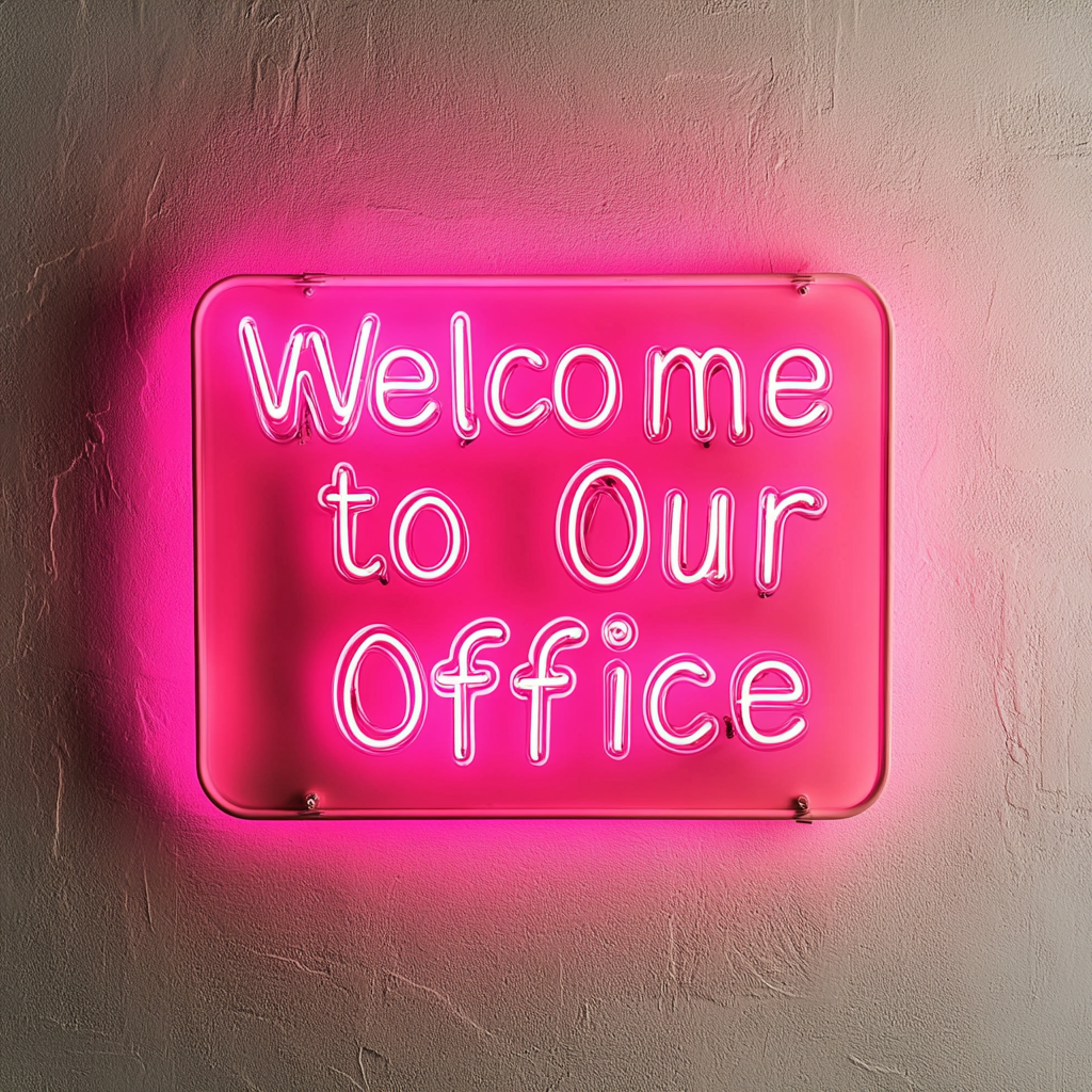 "Welcome to Our Office" - Pink Neon Sign, 18 Inches