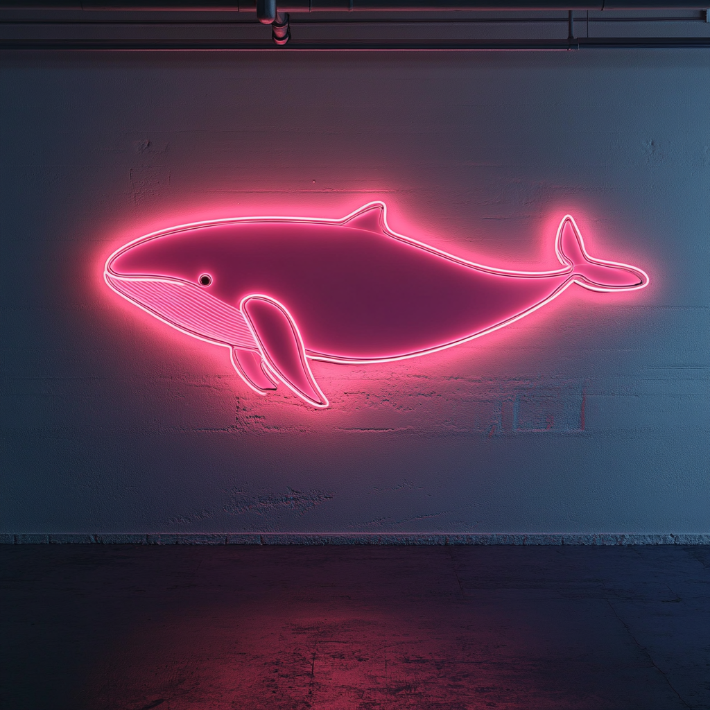 Whale - Pink Neon Sign, 24 Inches