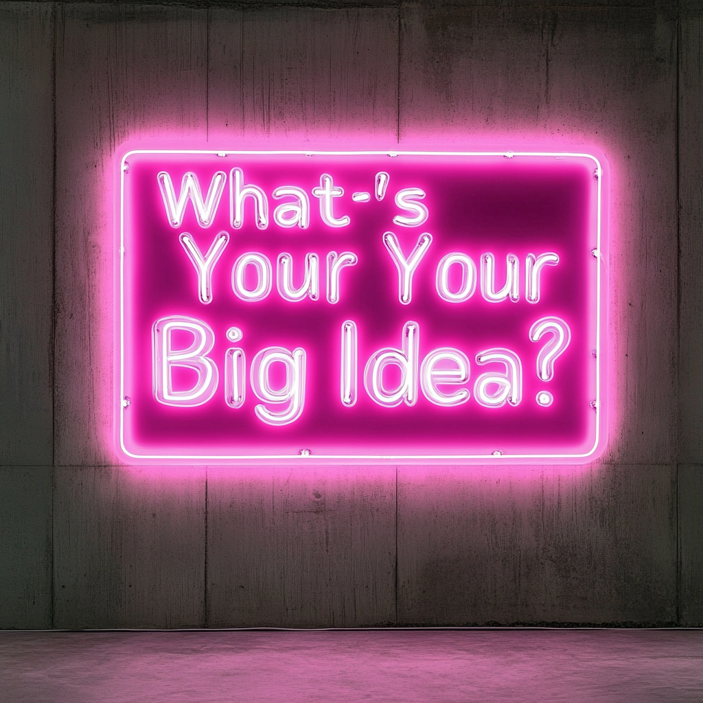 "What’s Your Big Idea?" - Pink Neon Sign, 24 Inches