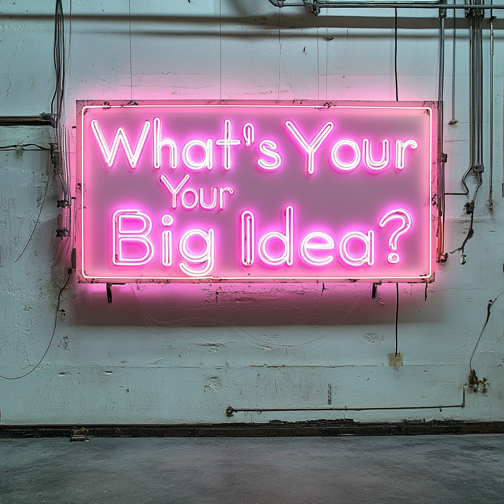 "What’s Your Big Idea?" - Pink Neon Sign, 18 Inches
