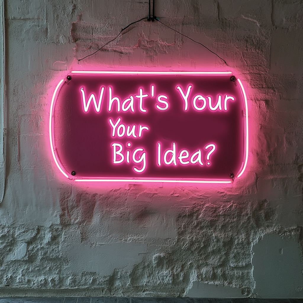 "What’s Your Big Idea?" - Pink Neon Sign, 18 Inches
