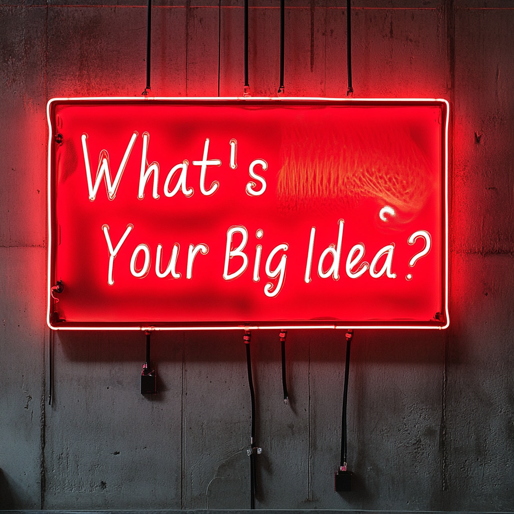"What’s Your Big Idea?" - Red Neon Sign, 24 Inches
