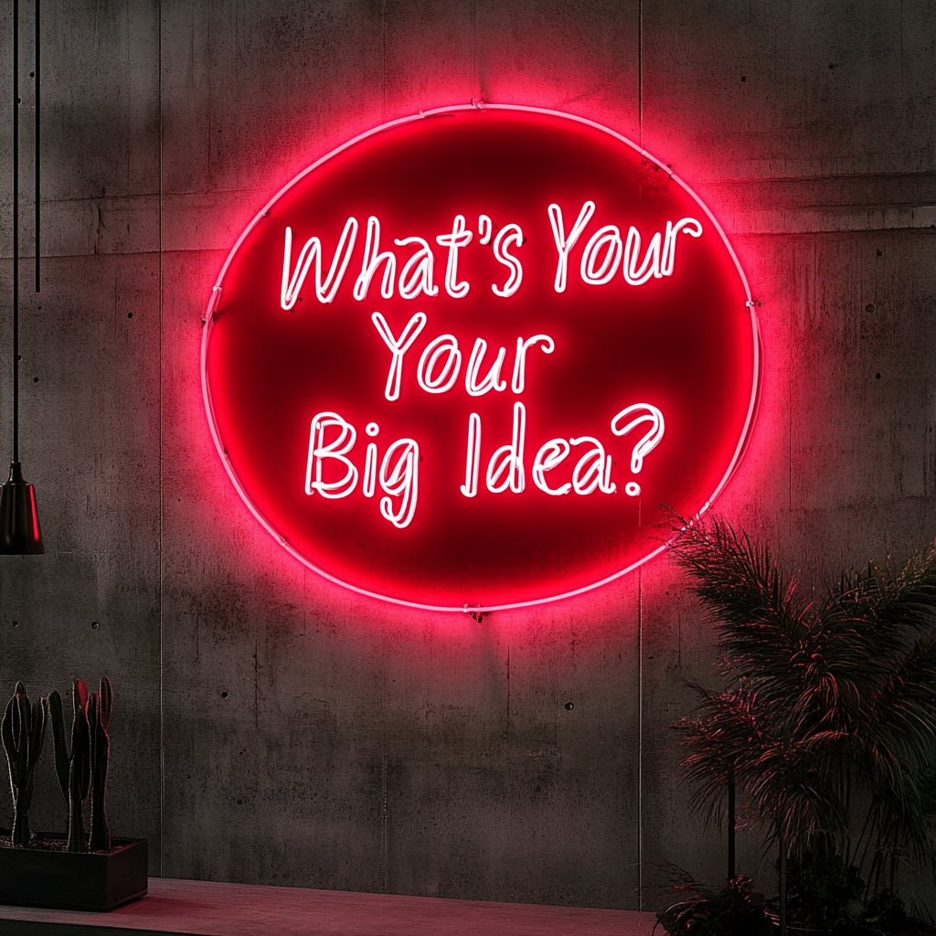 "What’s Your Big Idea?" - Red Neon Sign, 18 Inches
