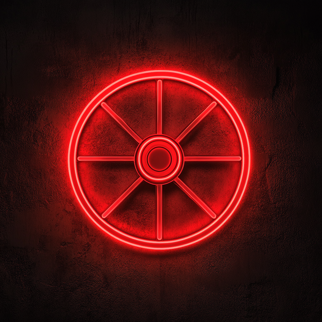 Wheel - Red Neon Sign, 24 Inches