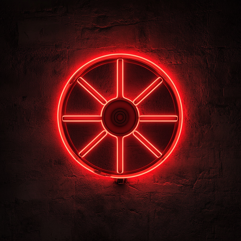 Wheel - Red Neon Sign, 24 Inches