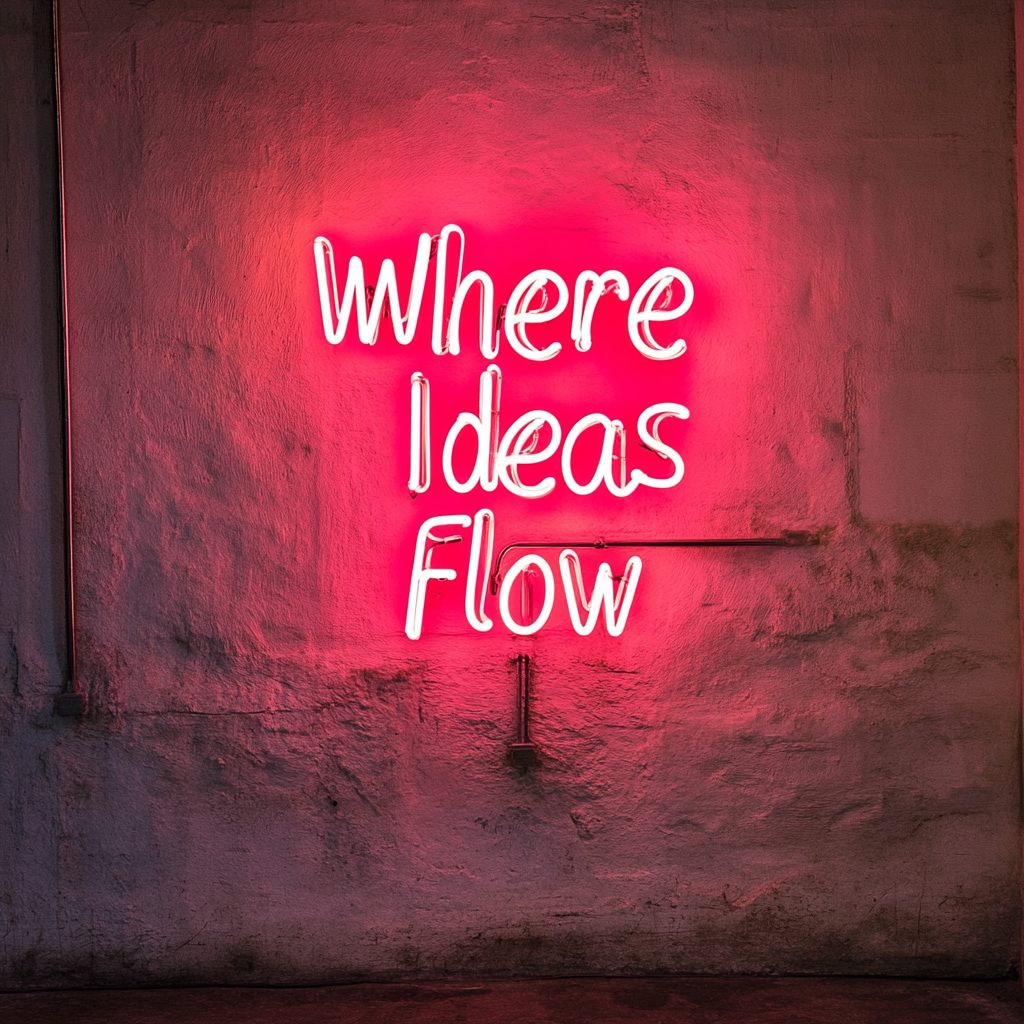 "Where Ideas Flow" - Red Neon Sign, 18 Inches