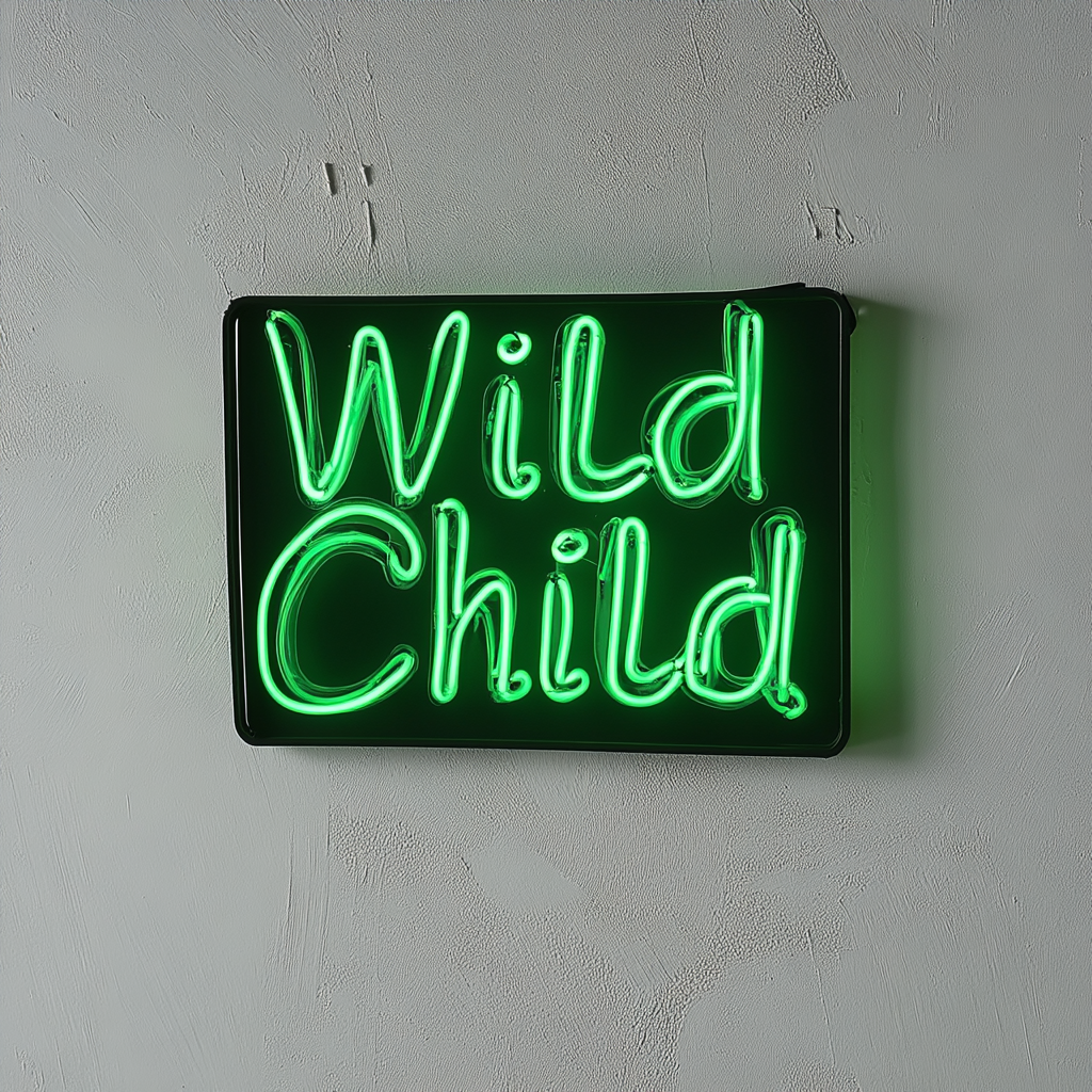 Wild Child - Green Neon Sign, 24 Inches