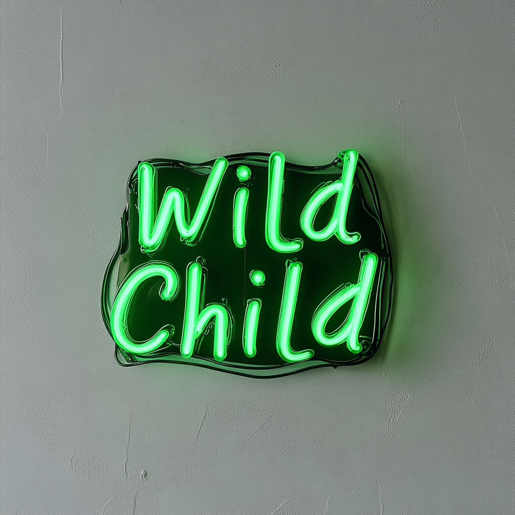 Wild Child - Green Neon Sign, 24 Inches