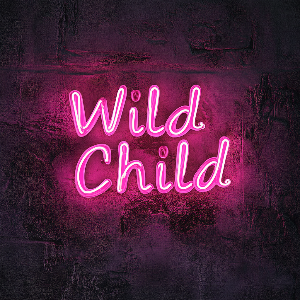 Wild Child - Pink Neon Sign, 18 Inches
