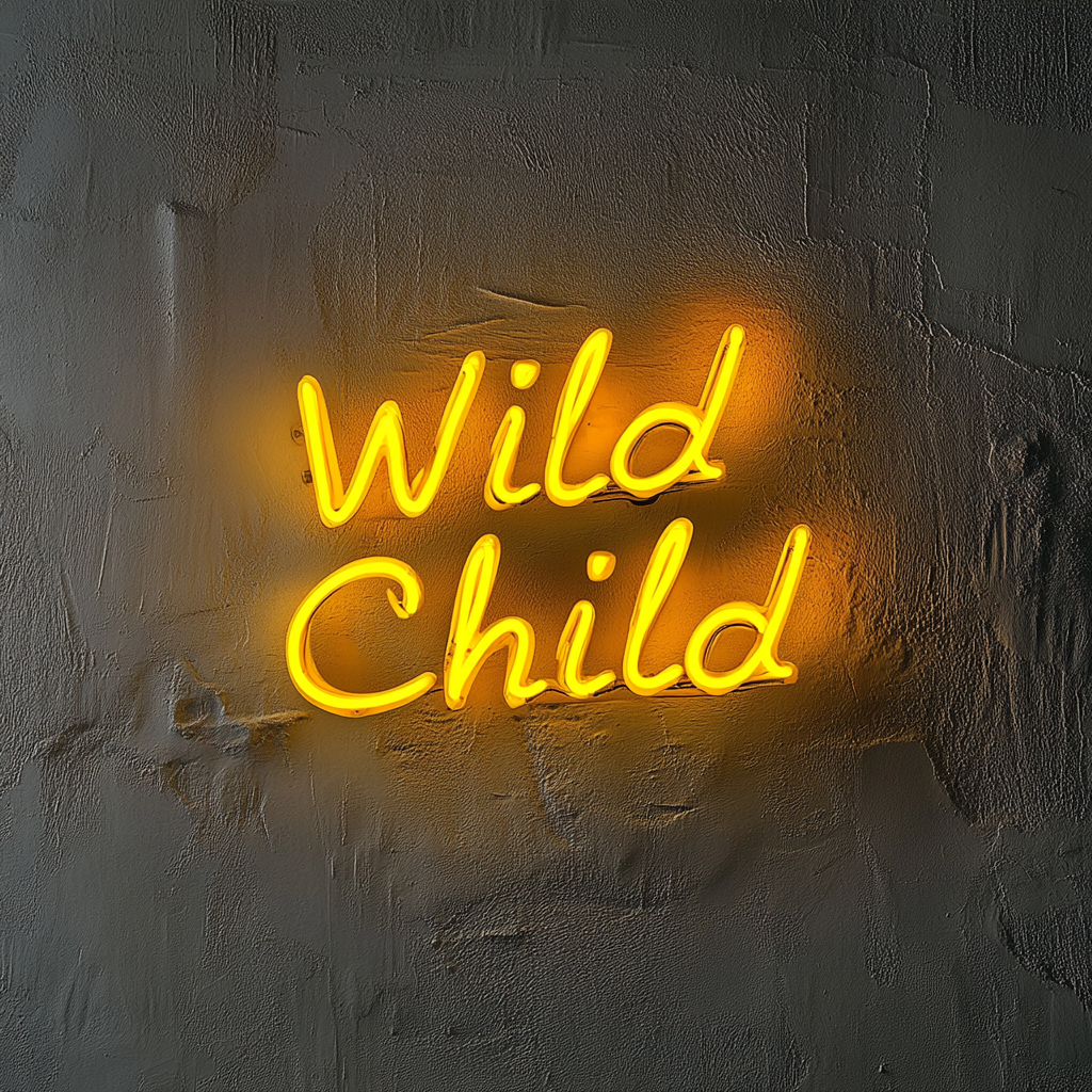 Wild Child - Yellow Neon Sign, 24 Inches