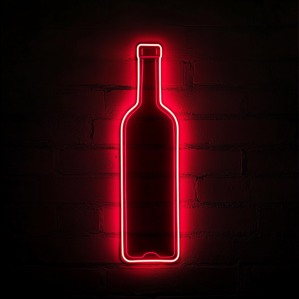 Wine Bottle - Red Neon Sign, 24 Inches