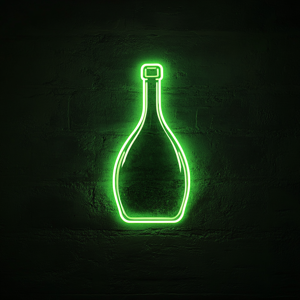 Wine Decanter - Green Neon Sign, 24 Inches