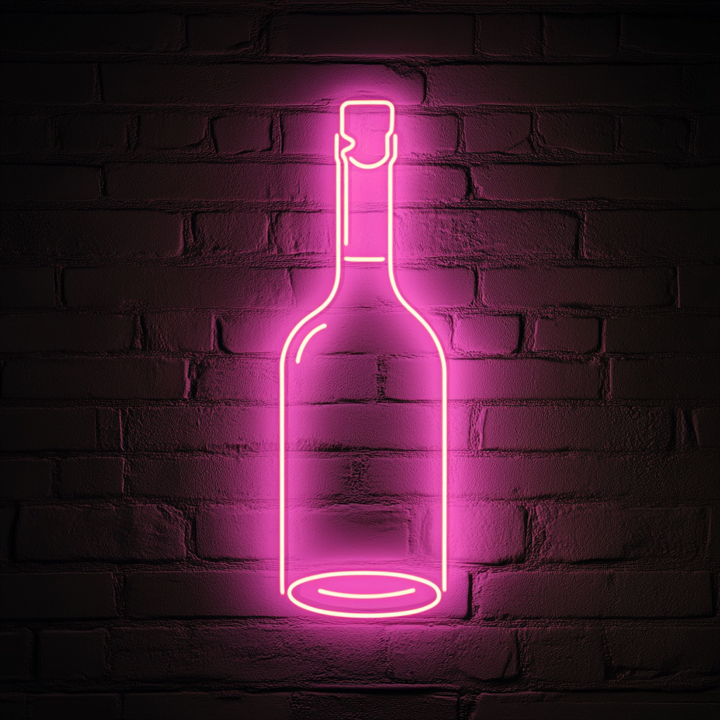 Wine Decanter - Pink Neon Sign, 18 Inches