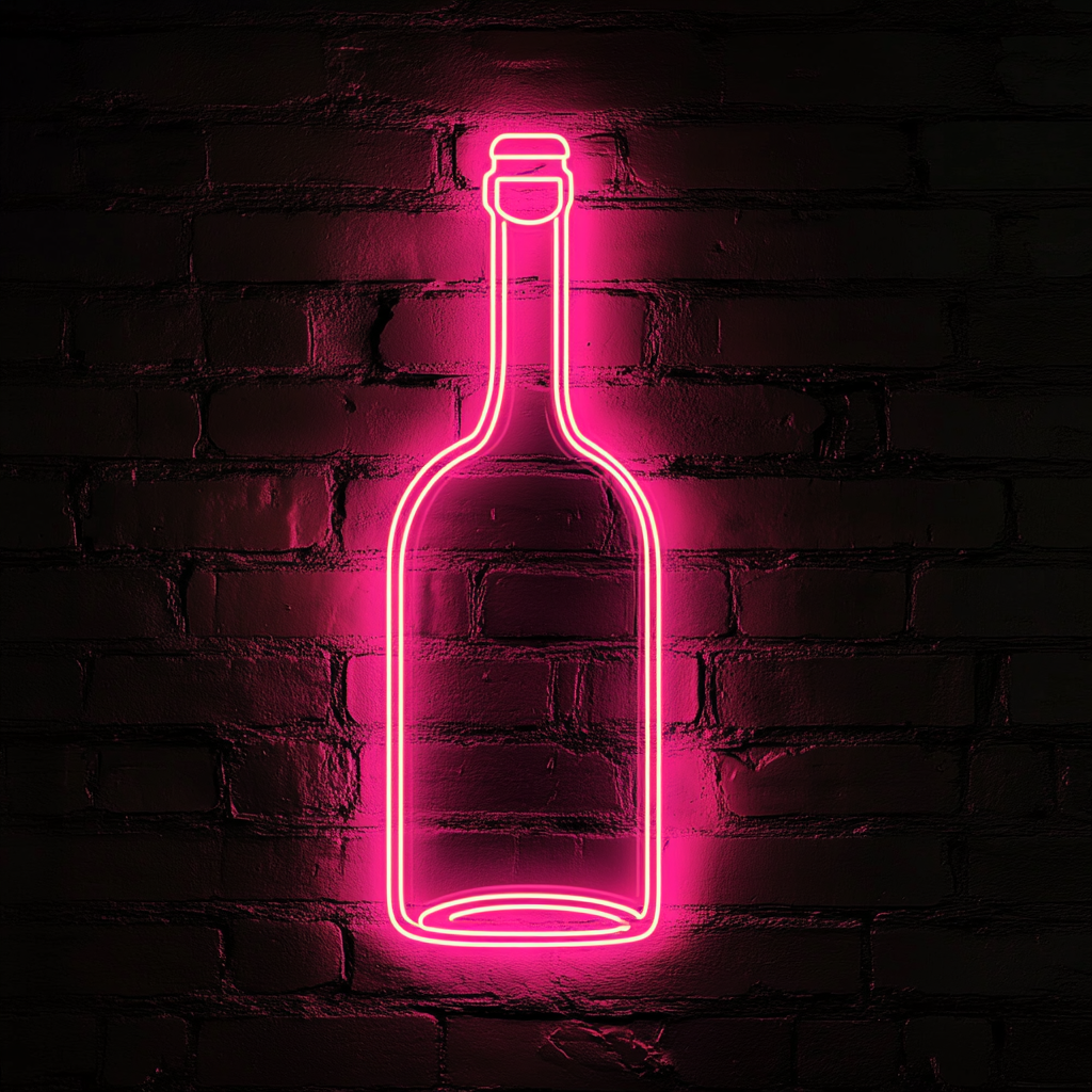 Wine Decanter - Pink Neon Sign, 24 Inches