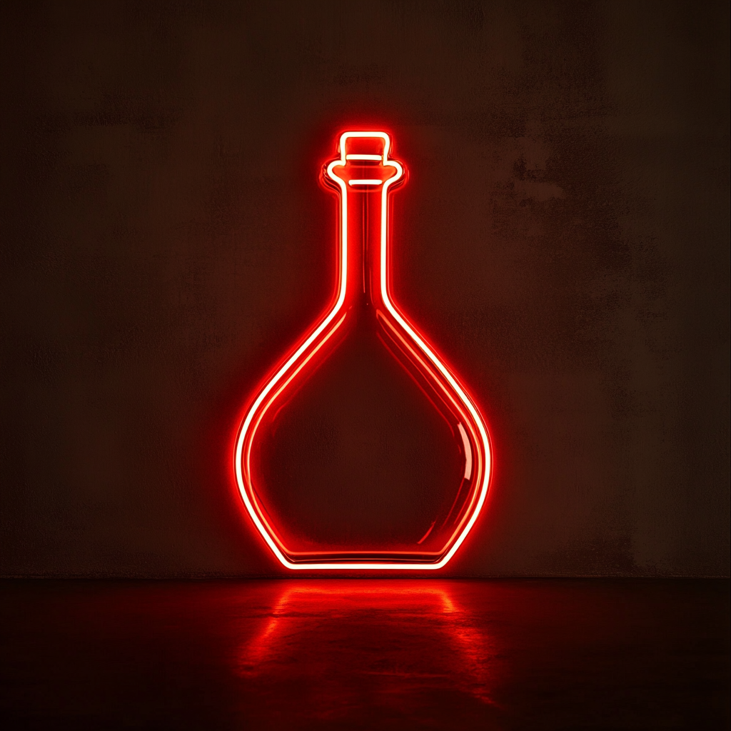 Wine Decanter - Red Neon Sign, 18 Inches