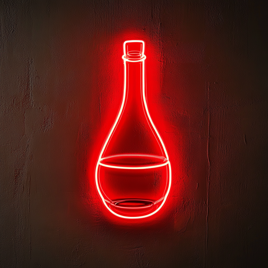 Wine Decanter - Red Neon Sign, 24 Inches