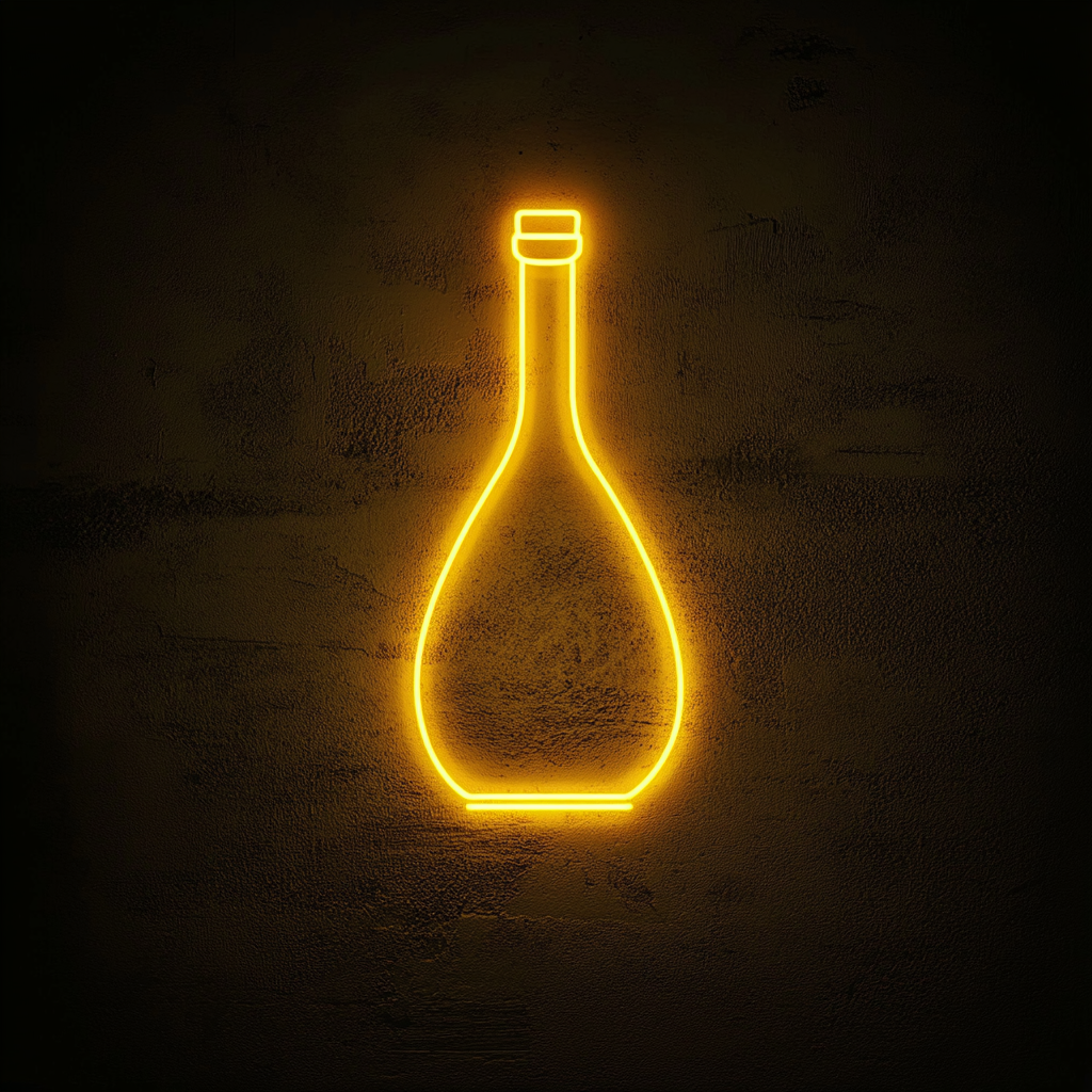 Wine Decanter - Yellow Neon Sign, 18 Inches