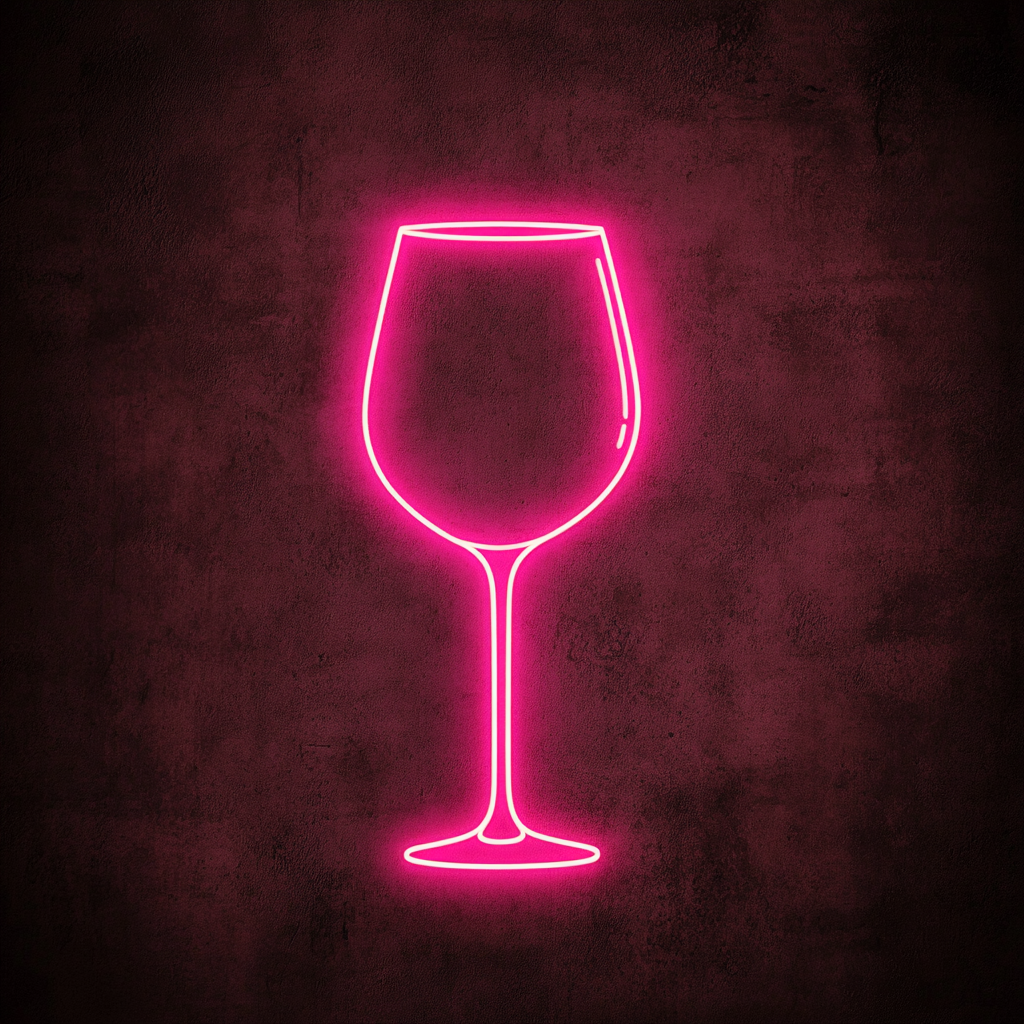Wine Glass Cheers - Pink Neon Sign, 18 Inches