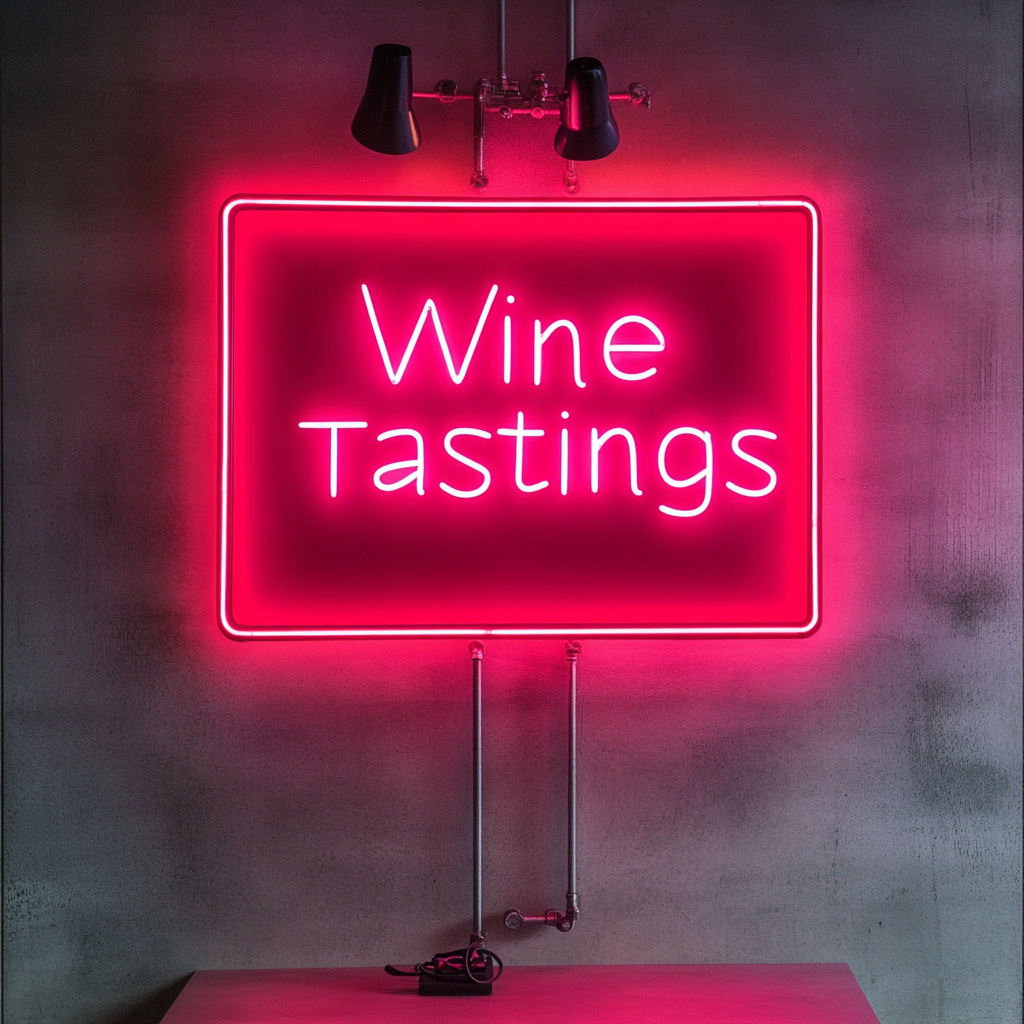 "Wine Tastings" - Red Neon Sign, 18 Inches