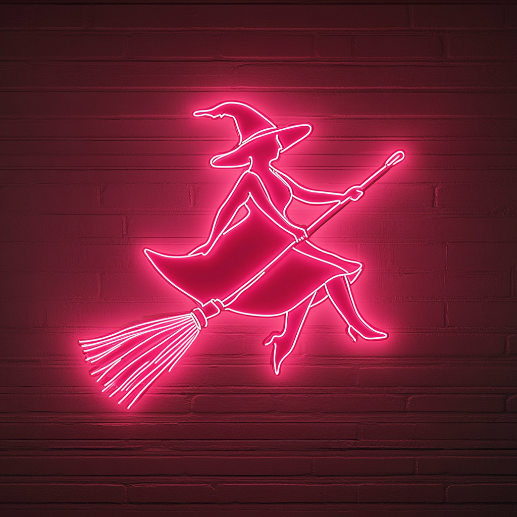 Witch - Pink Neon Sign, 24 Inches