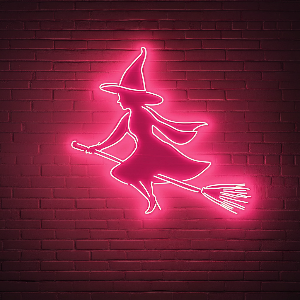 Witch - Pink Neon Sign, 18 Inches