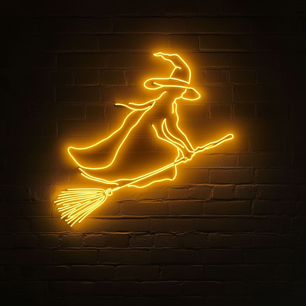 Witch - Yellow Neon Sign, 24 Inches