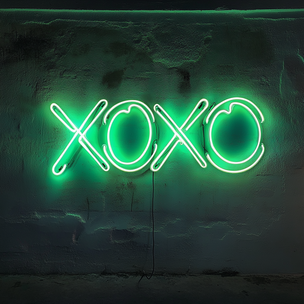 XOXO - Green Neon Sign, 24 Inches