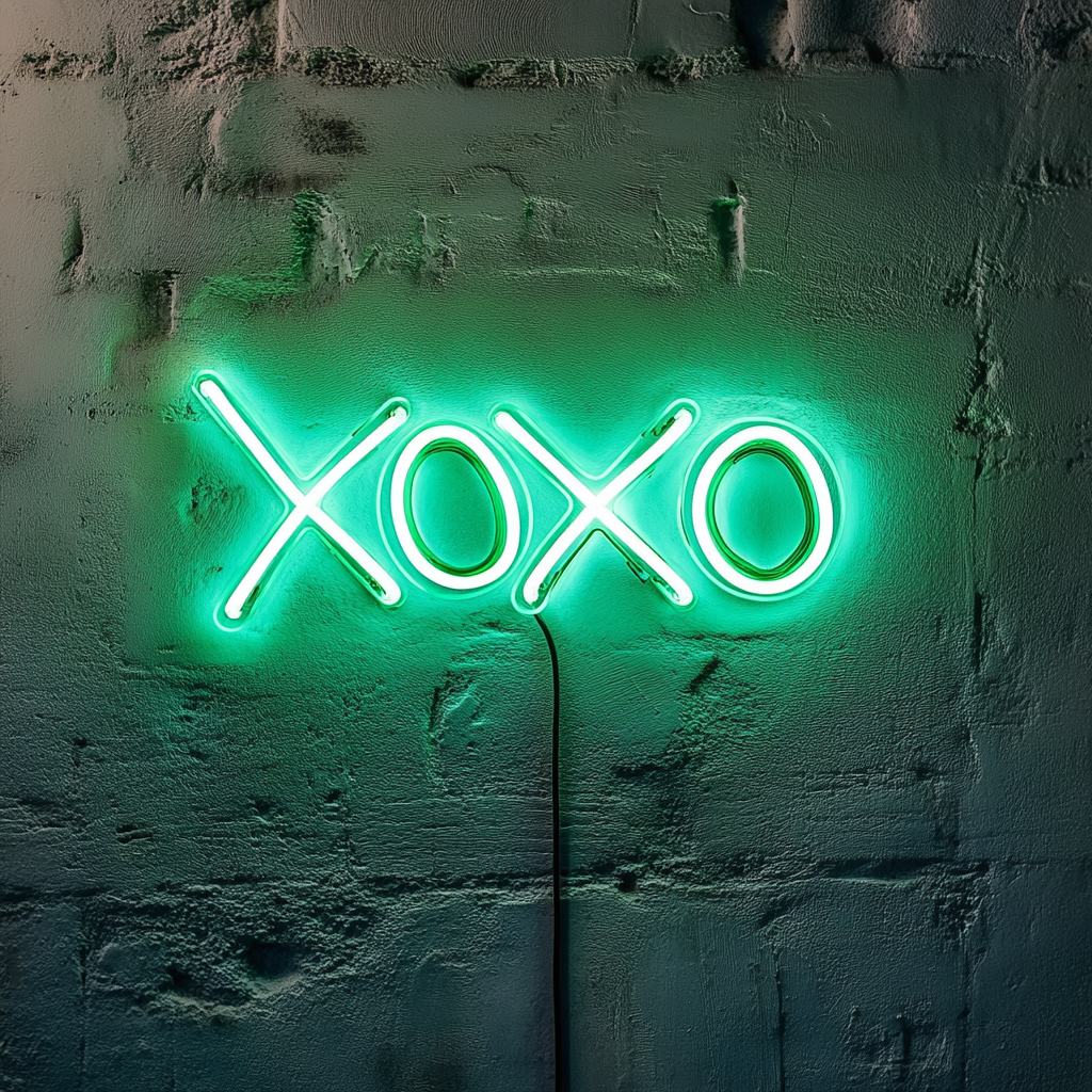 XOXO - Green Neon Sign, 24 Inches